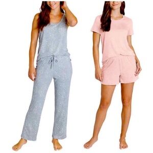 NWT Eddie Bauer Ladies 4-Piece Pajama Set GRAY - size S comfy loungewear